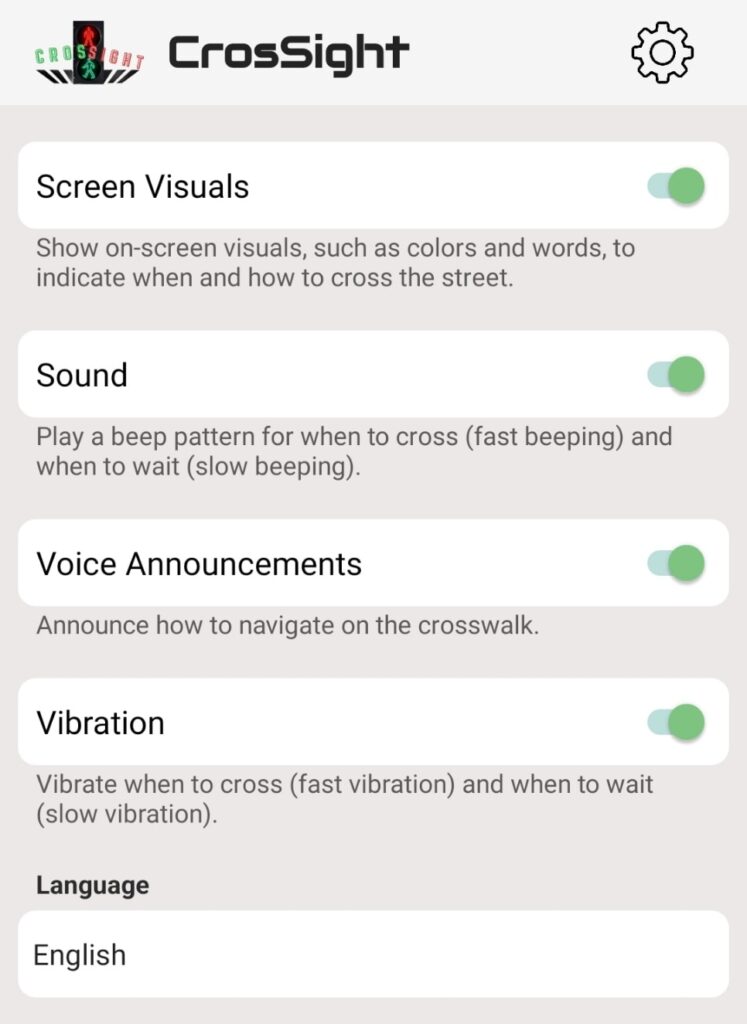 CrosSight UI in English